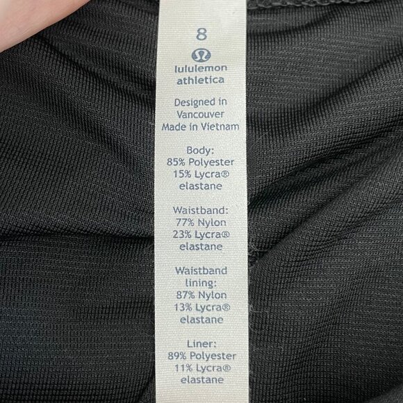 Lululemon Final Lap 2.5" Perforated Fabric Mid Rise 4 Way Stretch Shorts Black 8 - Picture 7 of 10